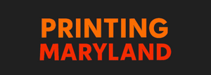 Stylized text 'Printing Maryland' representing printing services in the USA, focusing on DTF transfer printing.