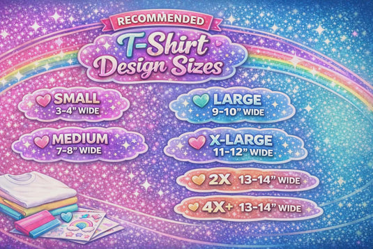 ✨ Find Your Perfect Fit – Recommended T-Shirt Design Sizes